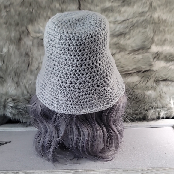 Hand made Gray Crochet Bucket Hat - Picture 3 of 9